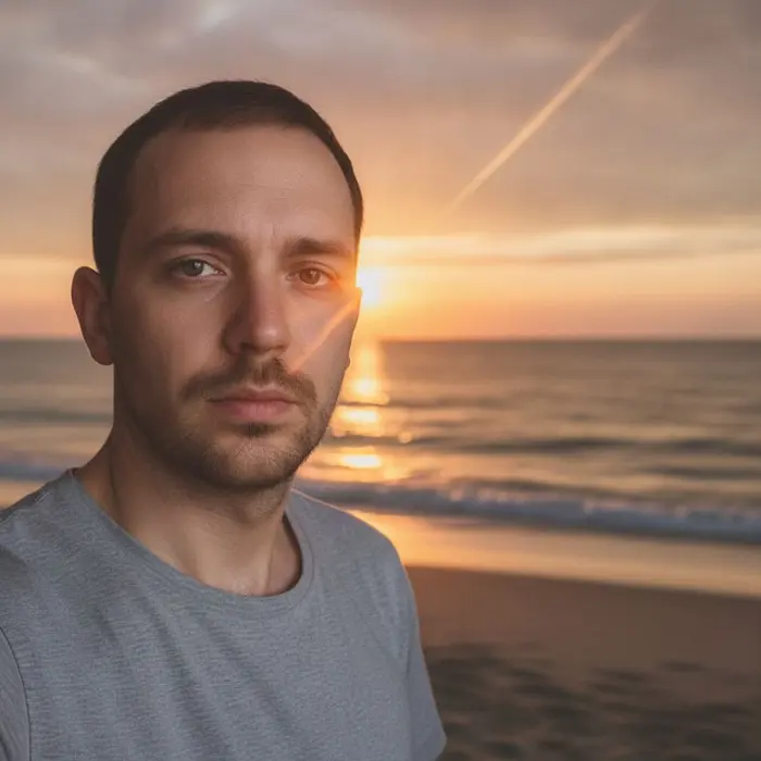 Golden Hour pack example: a portrait bathed in warm sunset light.